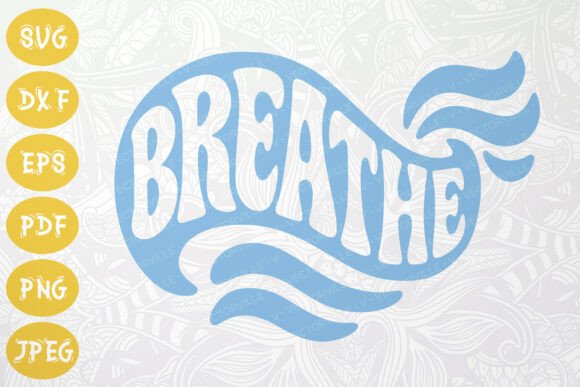 Breathe Wave SVG Retro Mindful Design