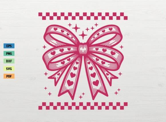 Coquette Bow Valentine Retro Shirt SVG