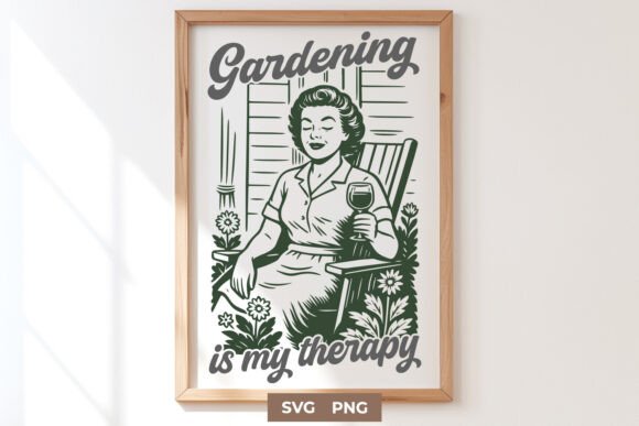 Gardening Is My Therapy SVG – Retro PNG