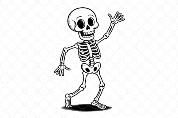 Retro Skeleton SVG, Halloween SVG, 007