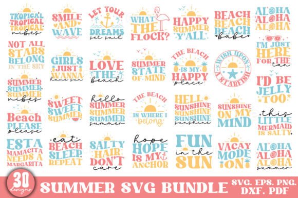 Retro Summer Svg Png Bundle, Vacation