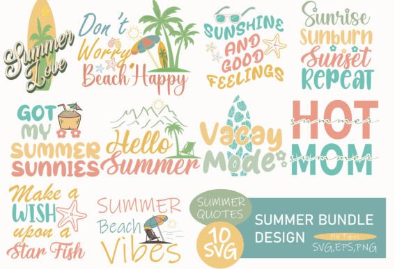 Summer Quotes SVG Retro Vector Bundle Review